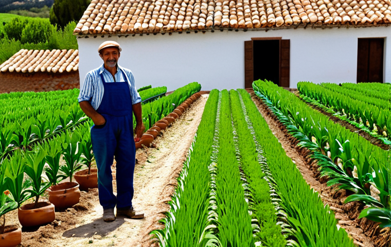 **

"A professional Spanish organic farmer in appropriate attire, standing in a lush, green field with rows of crops. The background shows a traditional Spanish farmhouse with terracotta roof tiles. Safe for work, fully clothed, professional, perfect anatomy, correct proportions, well-formed hands, proper finger count, natural body proportions, high-quality, appropriate content, family-friendly."

**