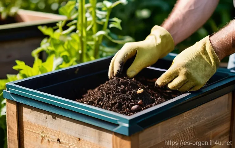 유기농업 이론 공부와 실무 기술 습득 - **Prompt 1: The Magic of Composting**
    "A close-up shot of a person, hands gently adding kitchen ...